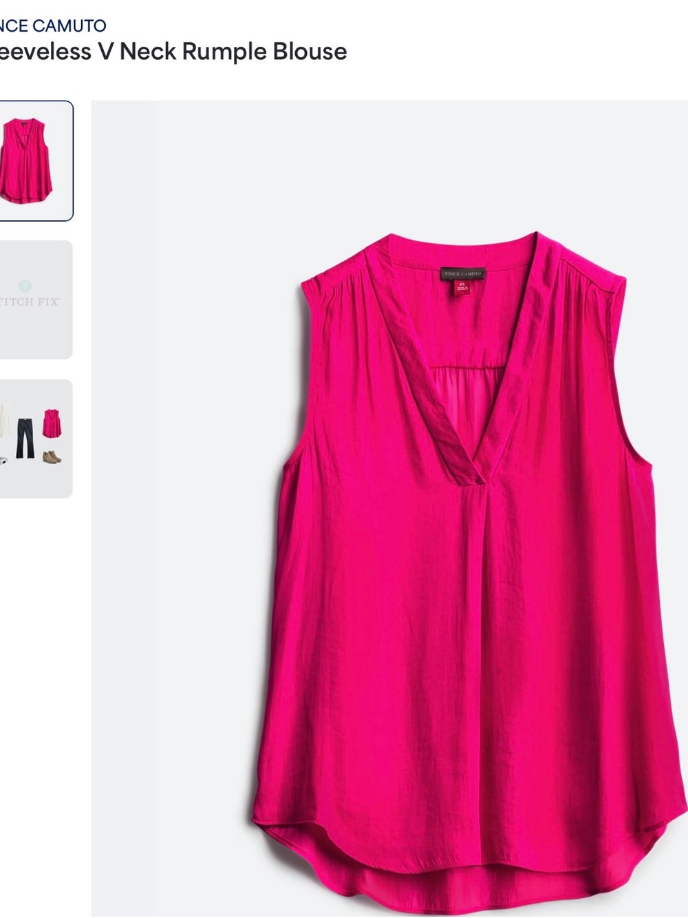 Vince Camuto Sleeveless V-Neck Camisole in Hot Pink